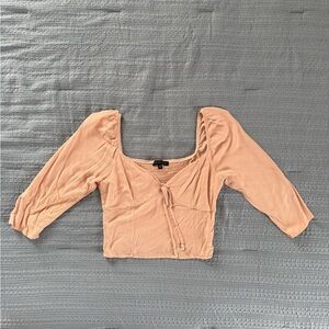 PacSun Peach Blouse with Tie Detail